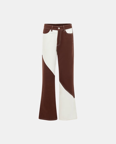 BROWN PATCHWORK JEANS