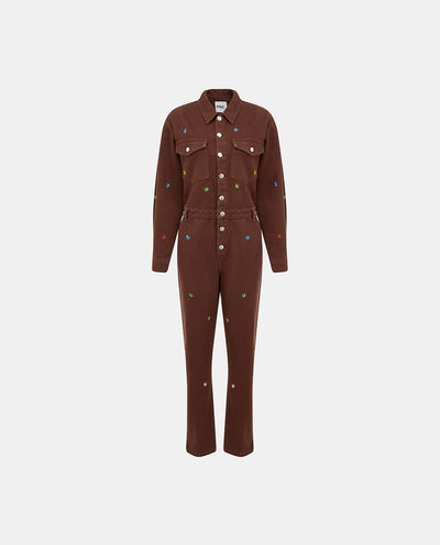 STAR BROWN JUMPSUIT