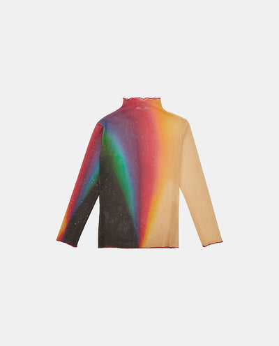 ORANGE GRADIENT MESH TOP