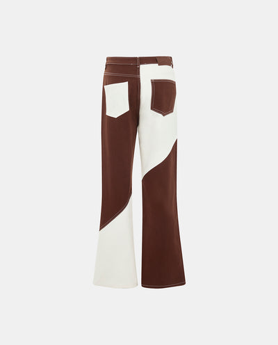 BROWN PATCHWORK JEANS