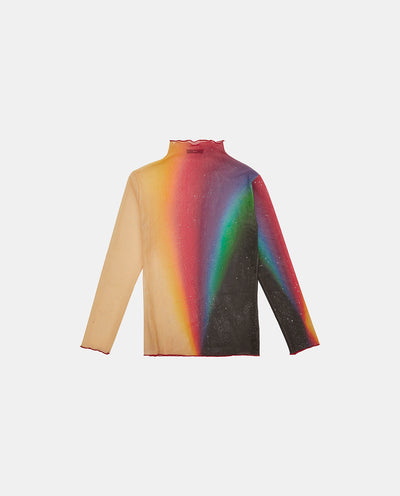 ORANGE GRADIENT MESH TOP