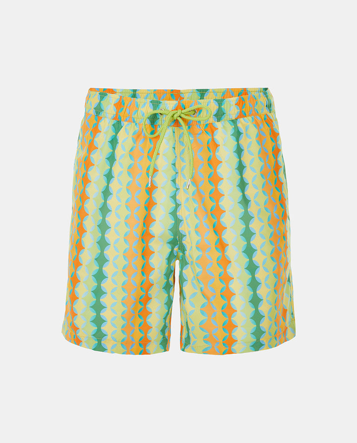 Orange Mosaic Swim Shorts