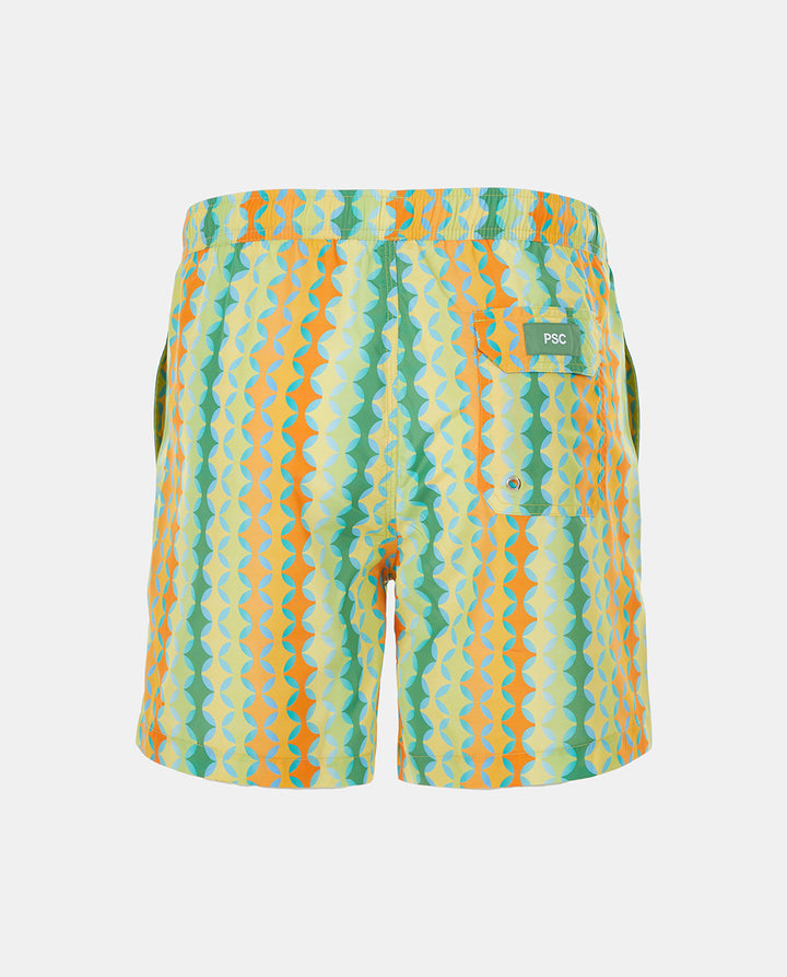 Orange Mosaic Swim Shorts