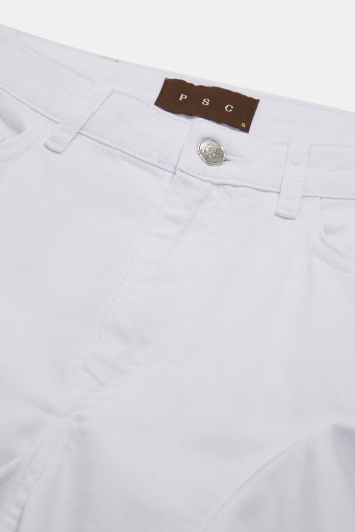 Ruffle Jeans White
