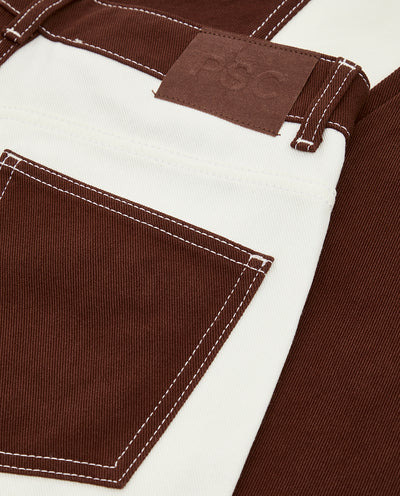 BROWN PATCHWORK JEANS