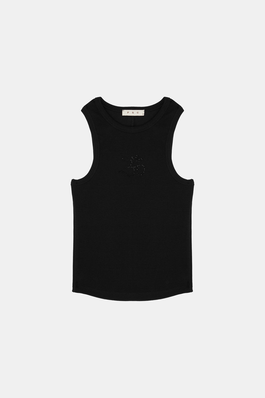 Racer Black Embellished Tank Top