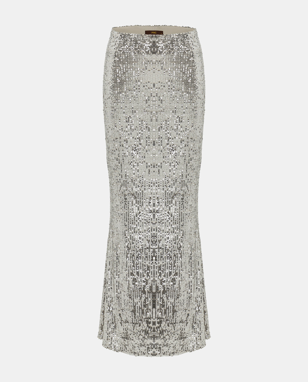 Silver Sequin Midi Skirt