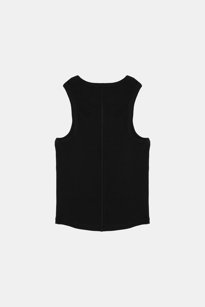 Racer Black Embellished Tank Top