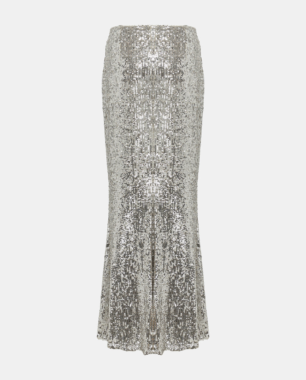 Silver Sequin Midi Skirt
