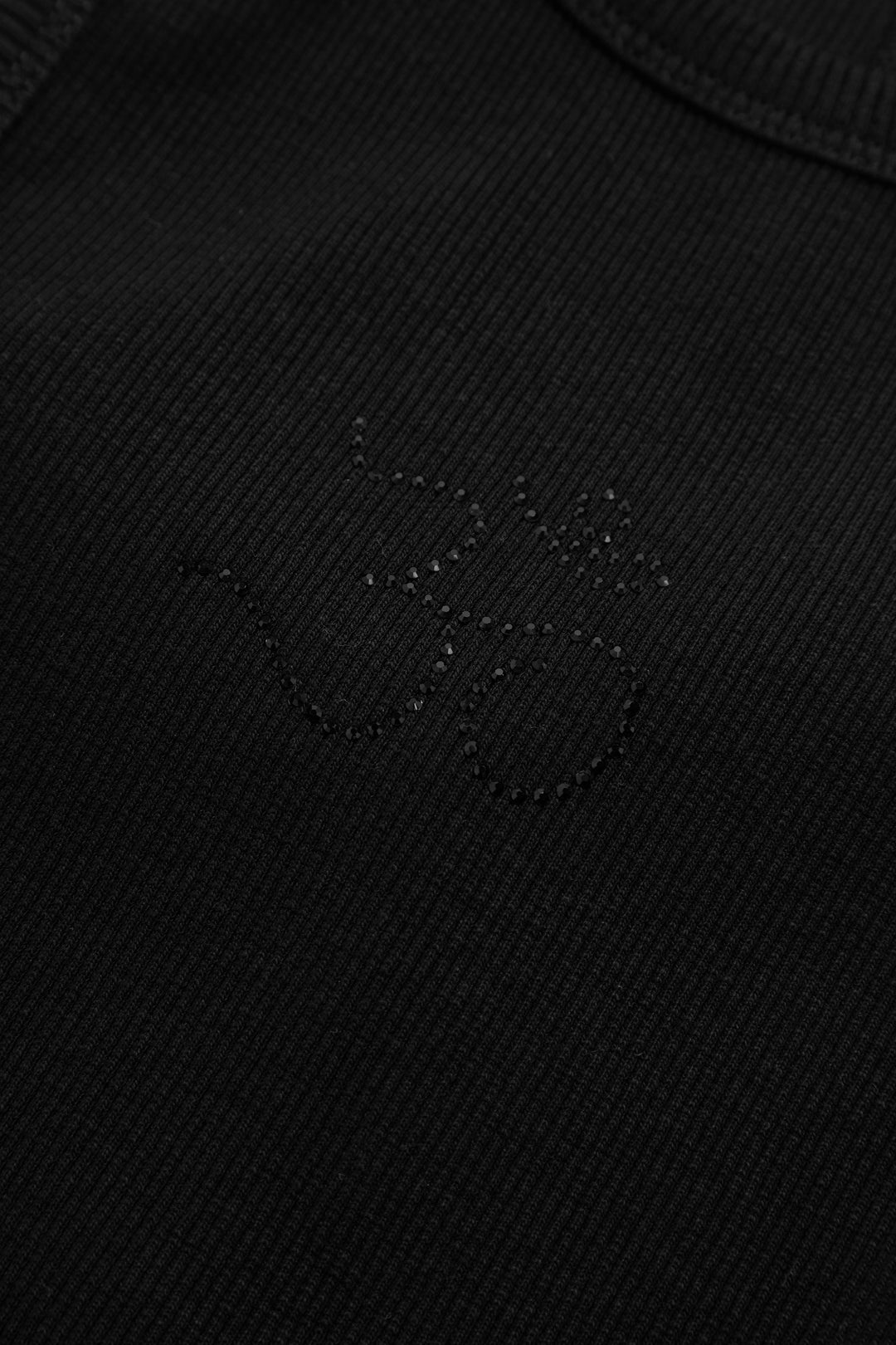 Racer Black Embellished Tank Top
