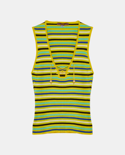 Lime Stripe Knitted Top