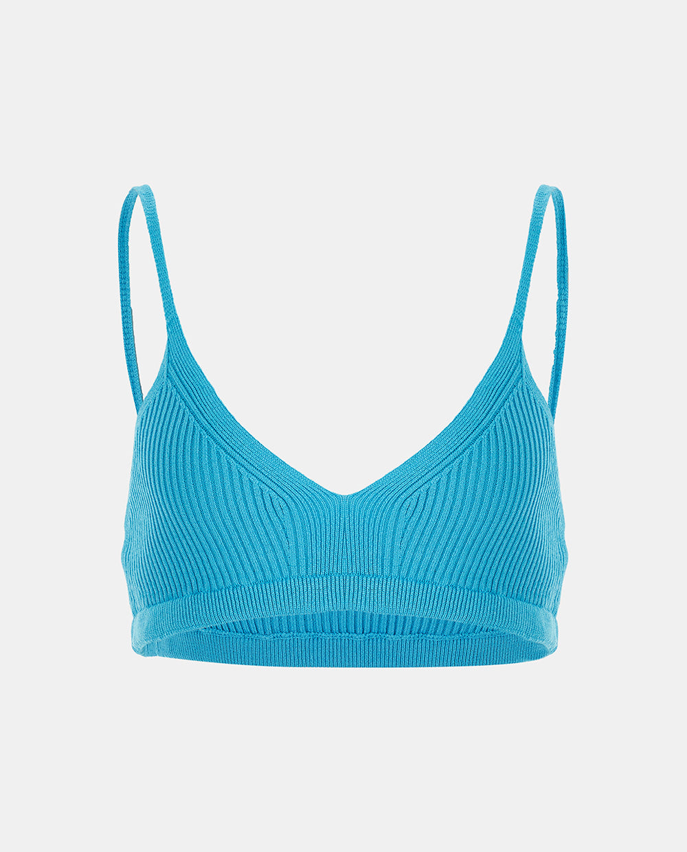 BLUE KNITTED BRALETTE