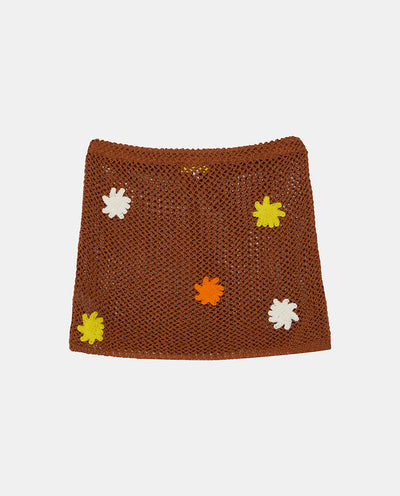 BROWN KNITTED SKIRT