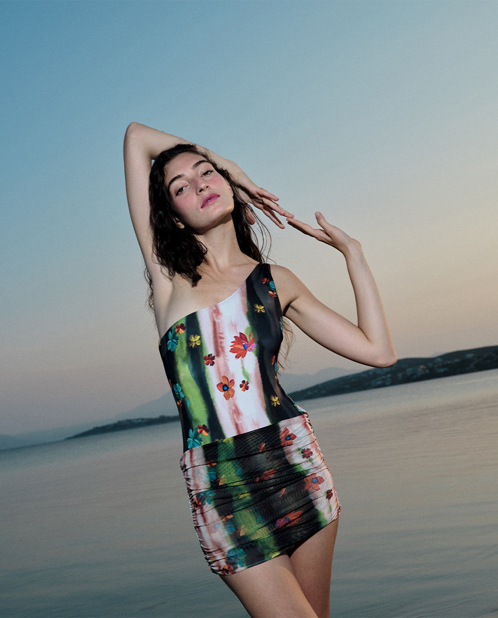 Black Floral Swimsuit
