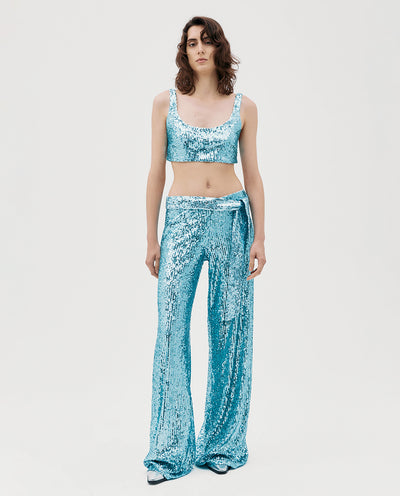 MINT SEQUIN PANTS