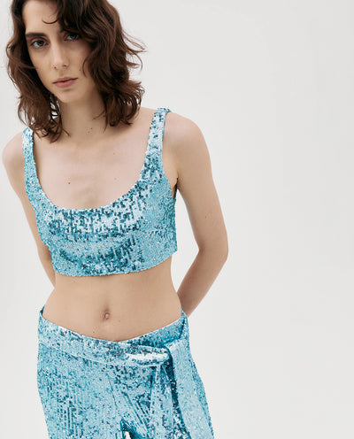 MINT SEQUIN PANTS