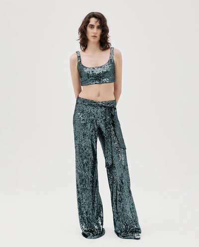 GREY SEQUIN PANTS