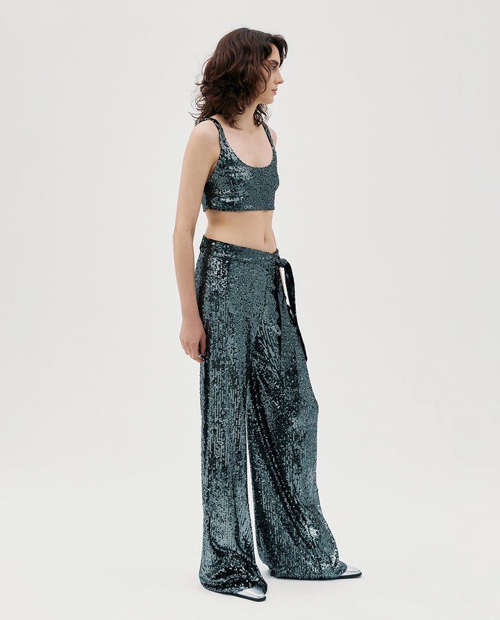 grey sequin top
