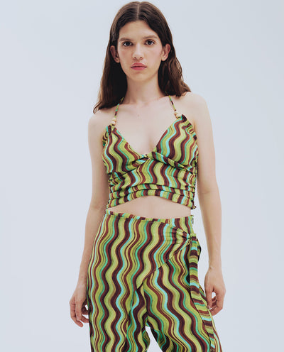 Wave Green Top