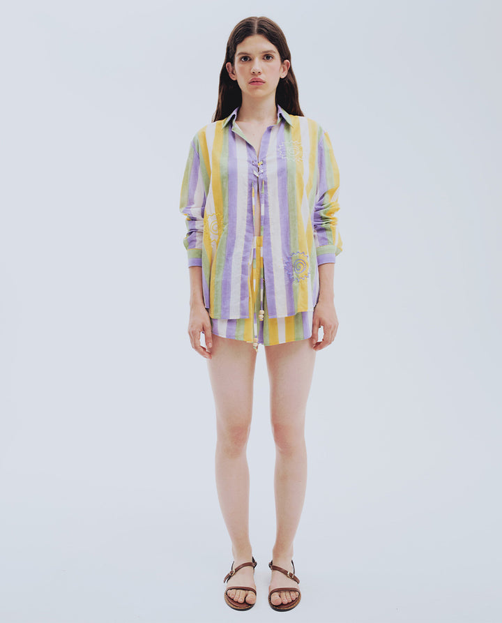 Yellow Striped Shorts