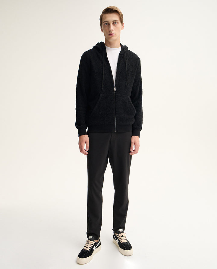 Black Lucky Knitted Hoodie