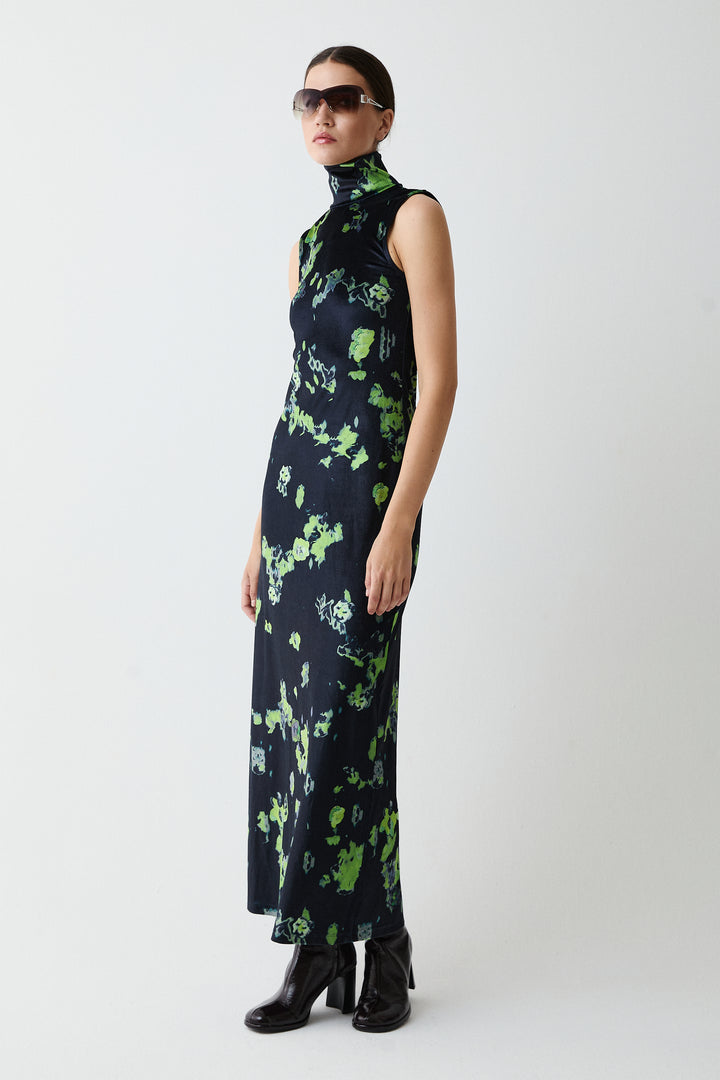 Sage Velvet Dress