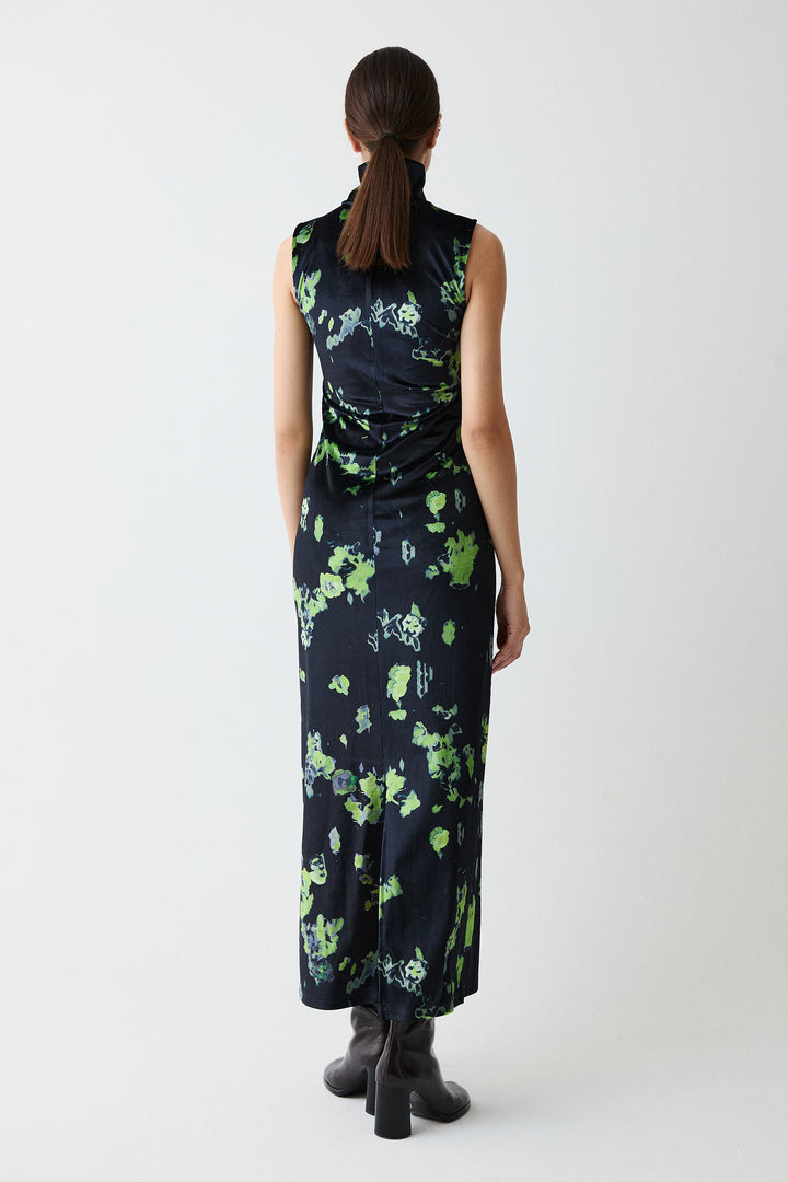 Sage Velvet Dress