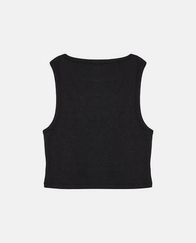 LATE CHECKOUT BLACK TANK TOP