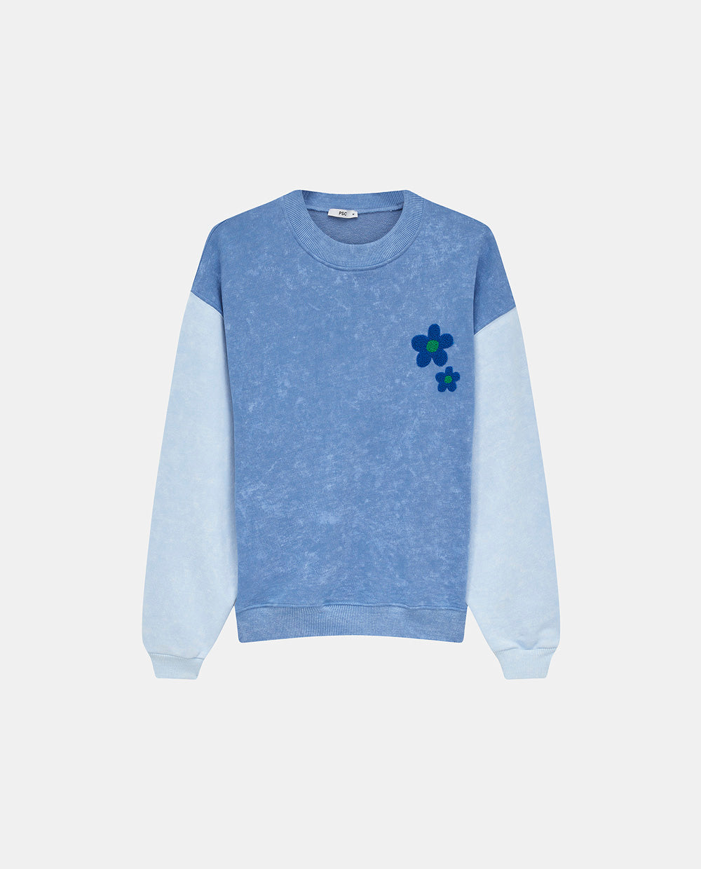 BLUE COLOR BLOCK SWEATSHIRT