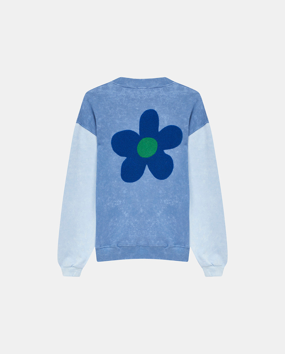 BLUE COLOR BLOCK SWEATSHIRT