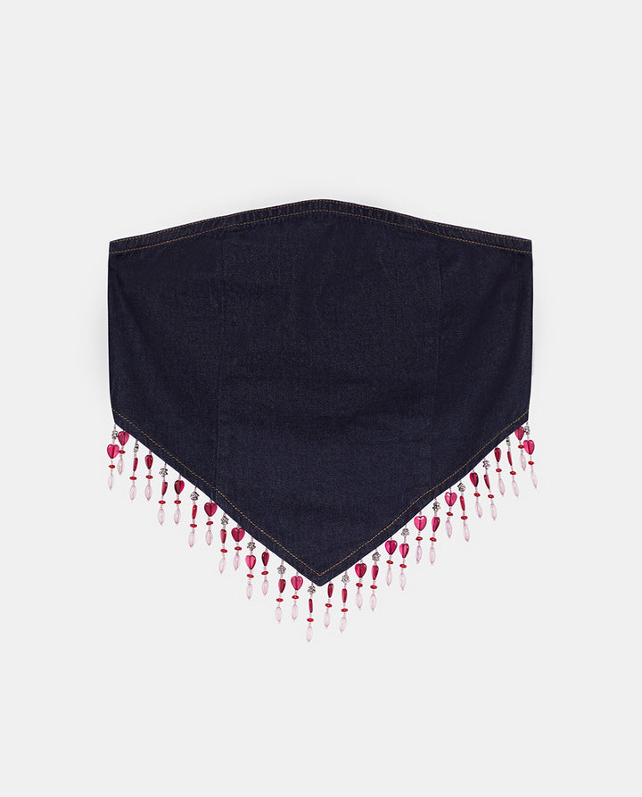 Denim Triangle Top