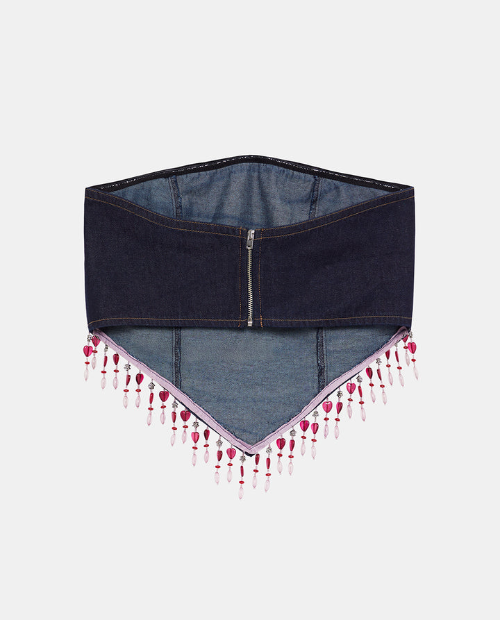Denim Triangle Top