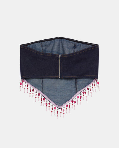 Denim Triangle Top