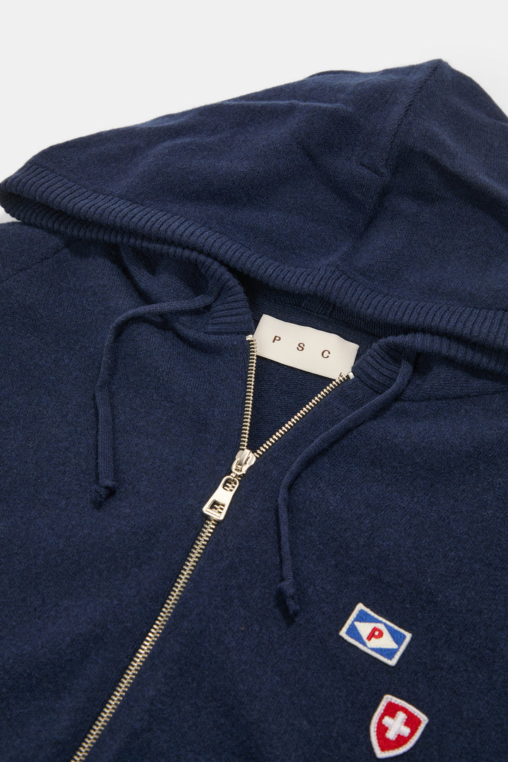Flag Knit Zipped Hoodie