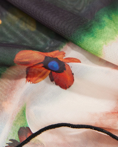 Black Floral Cover Up