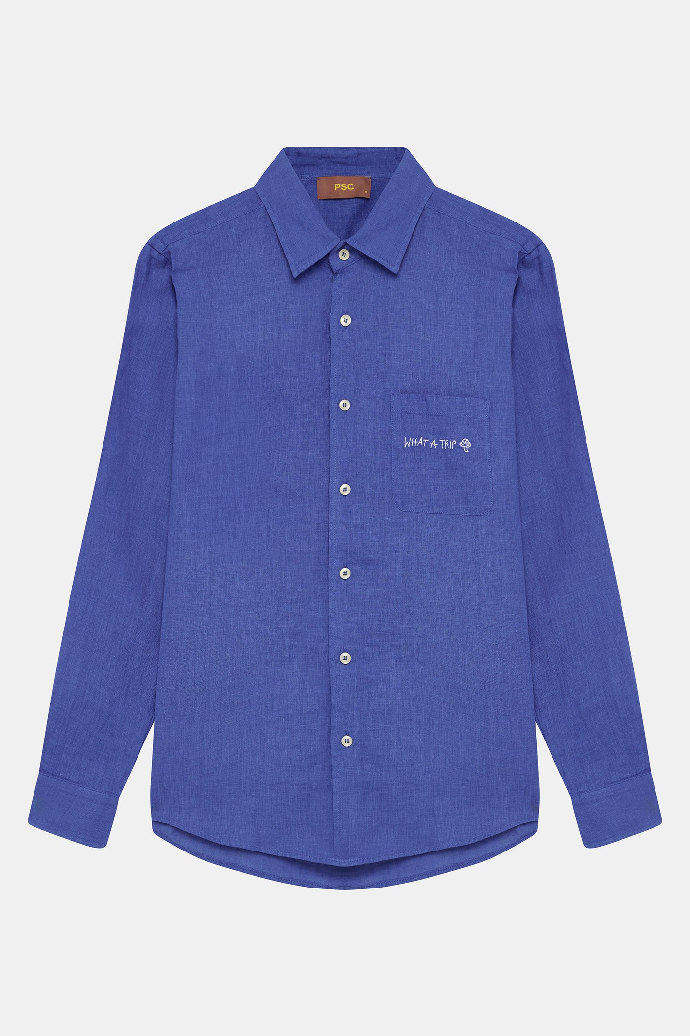 Blue Linen Men Shirt
