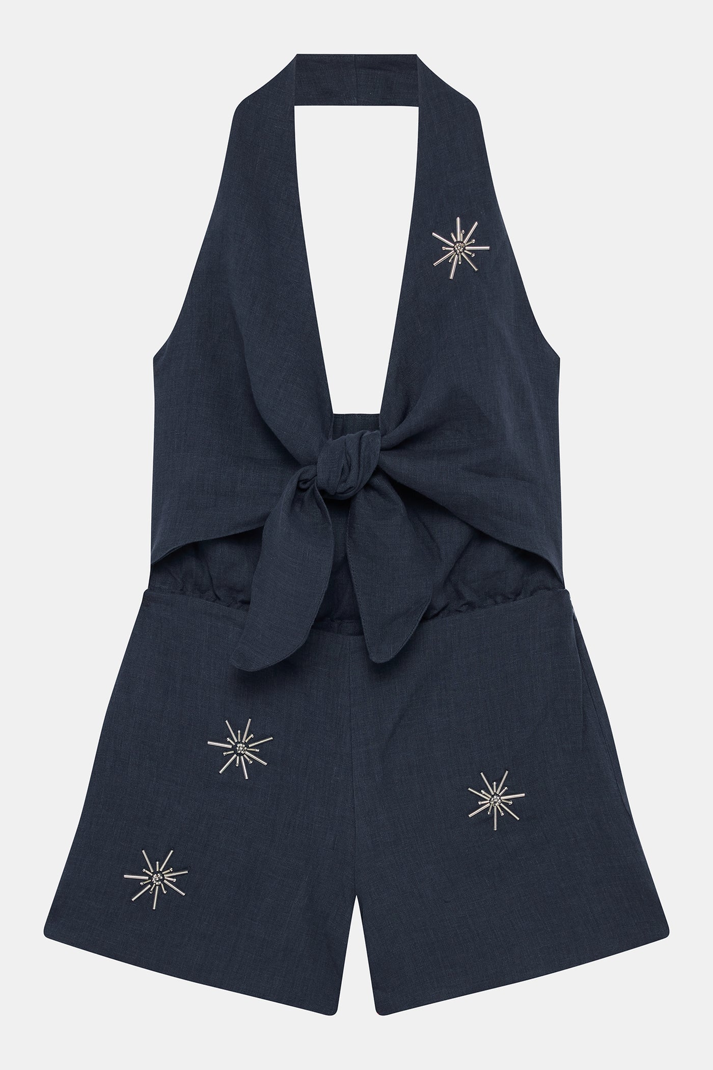 Navy Linen Playsuit