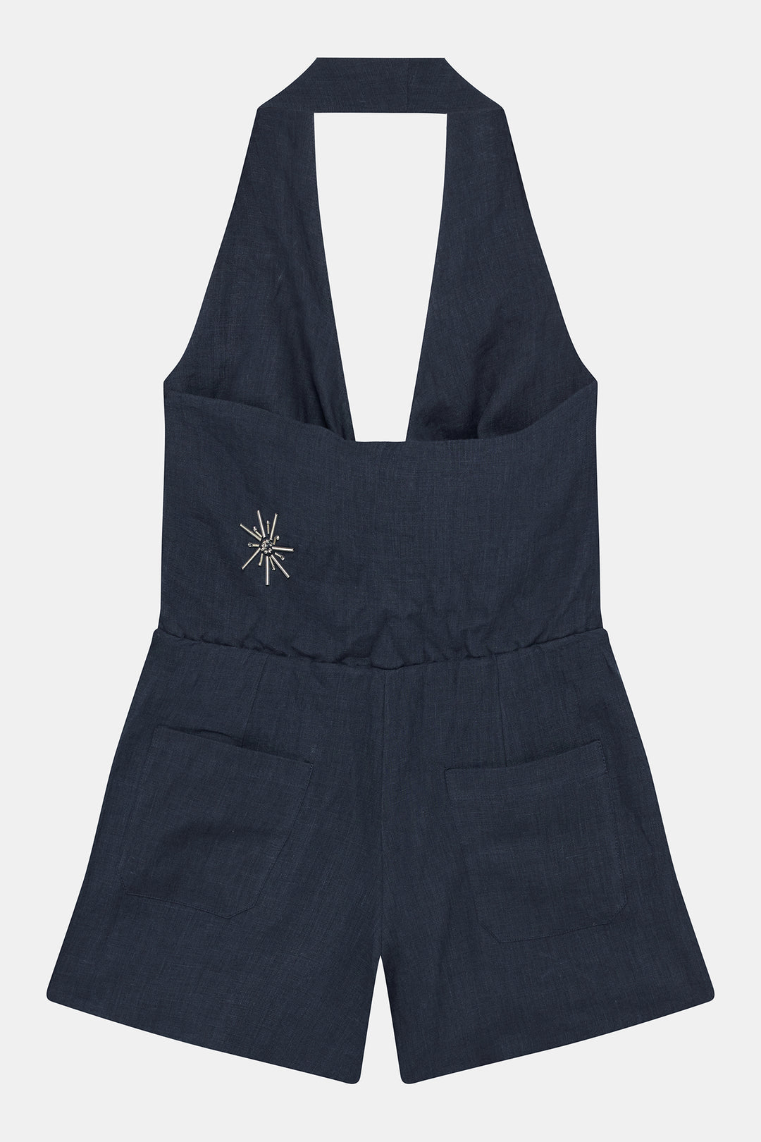 Navy Linen Playsuit