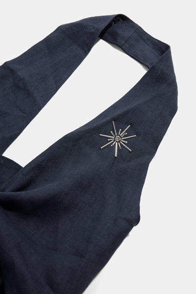 Navy Linen Playsuit