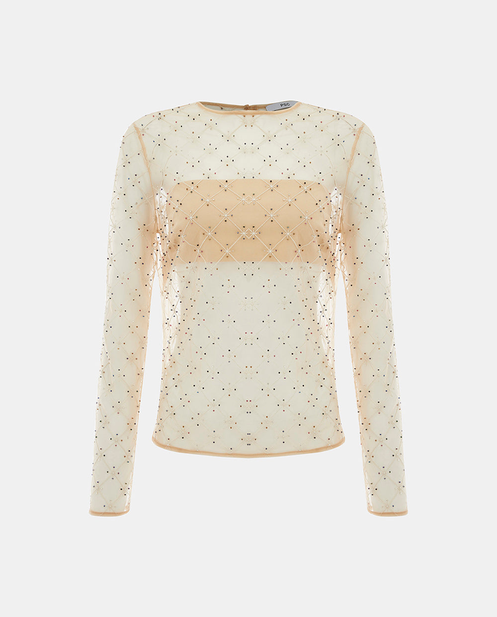 BEADED MESH LONG SLEEVE