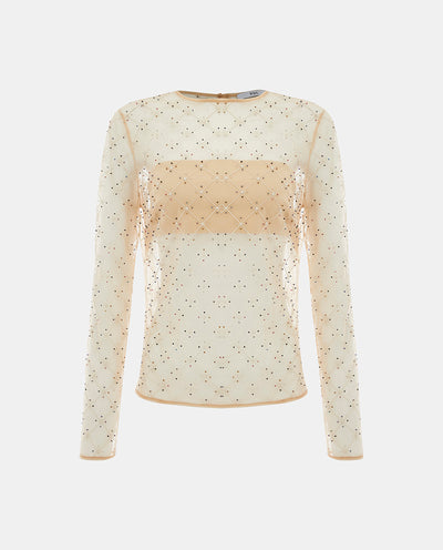 BEADED MESH LONG SLEEVE