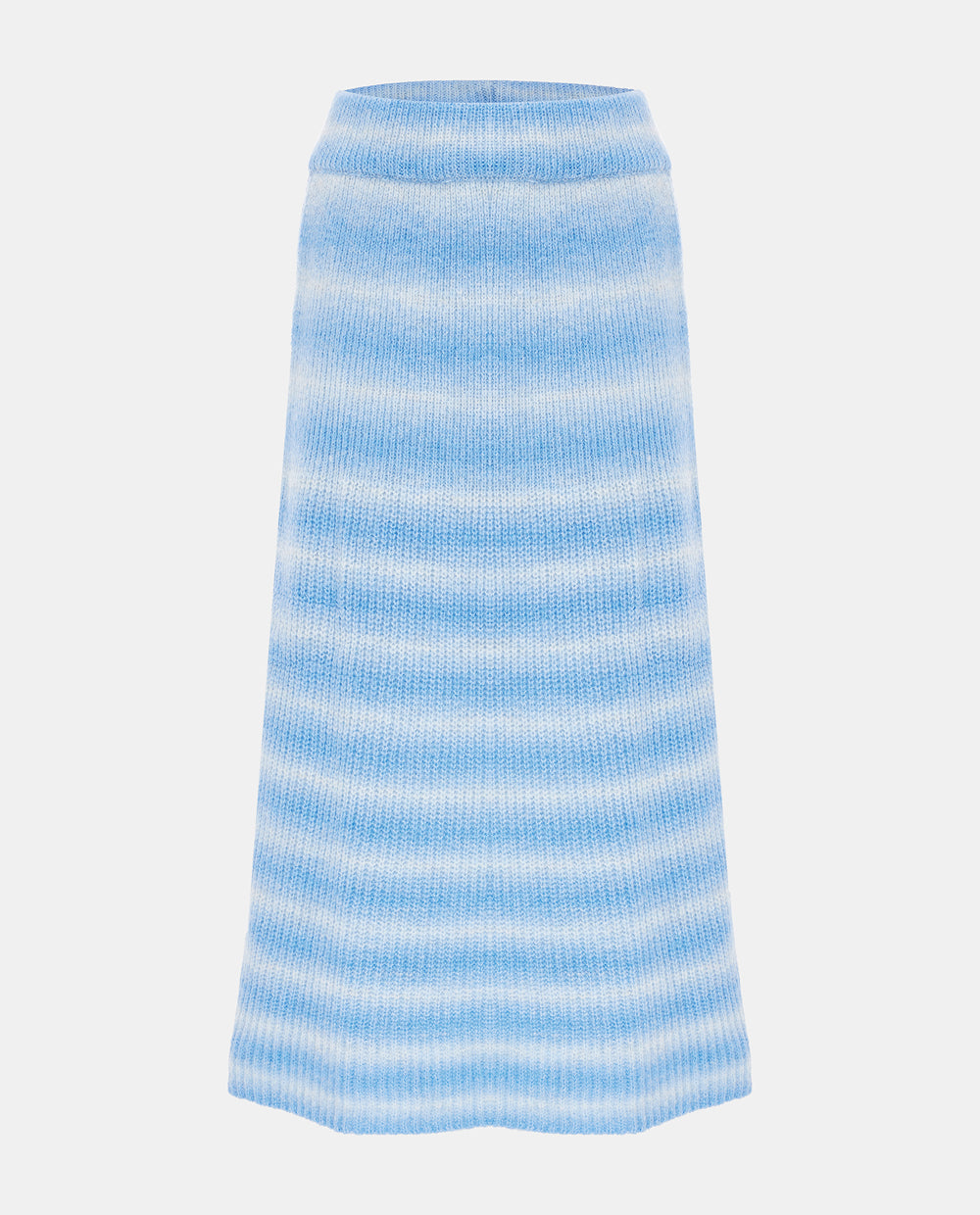 Blue Striped Knitted Skirt
