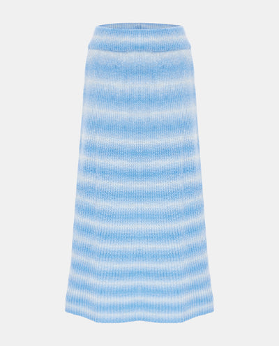 Blue Striped Knitted Skirt