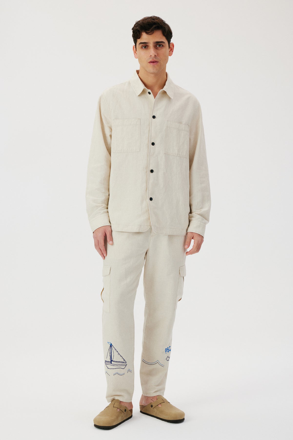 LINEN BLEND TROUSERS