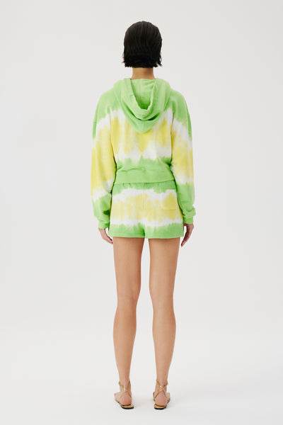 GREEN TIE DYE CROPPED SWEATSHIRT