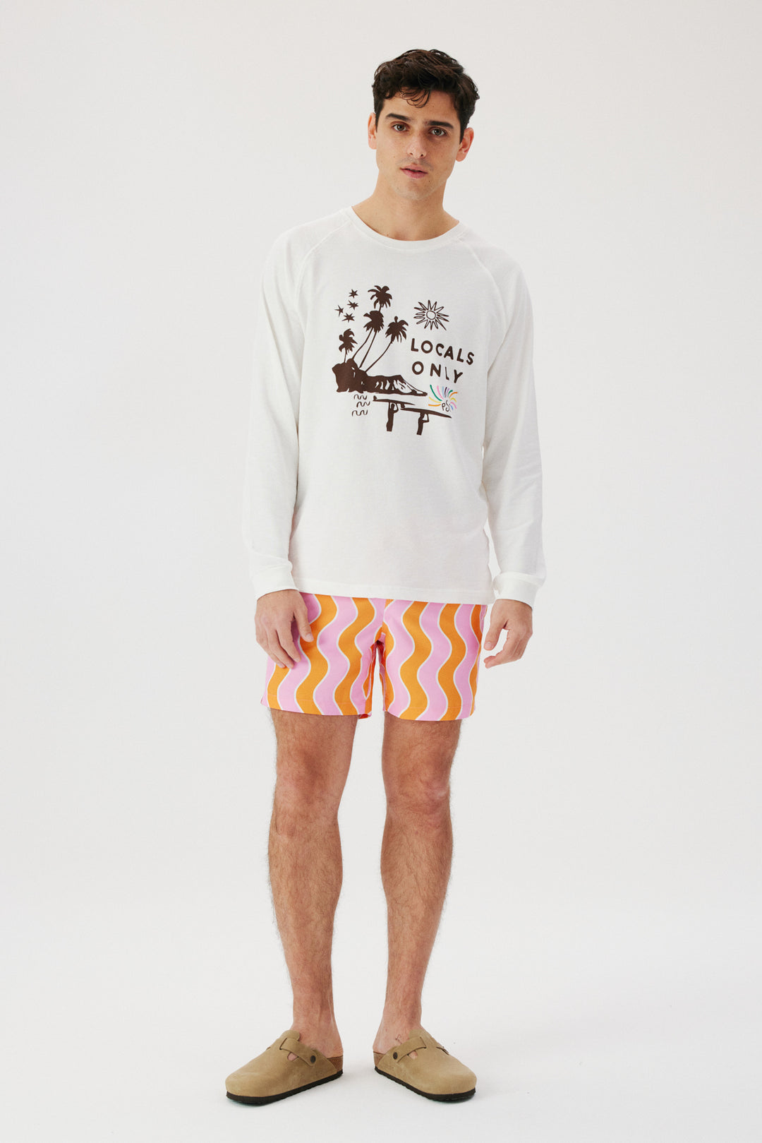 Orange Wave Swim Shorts