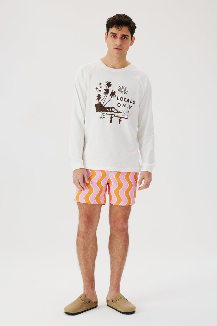 Orange Wave Swim Shorts