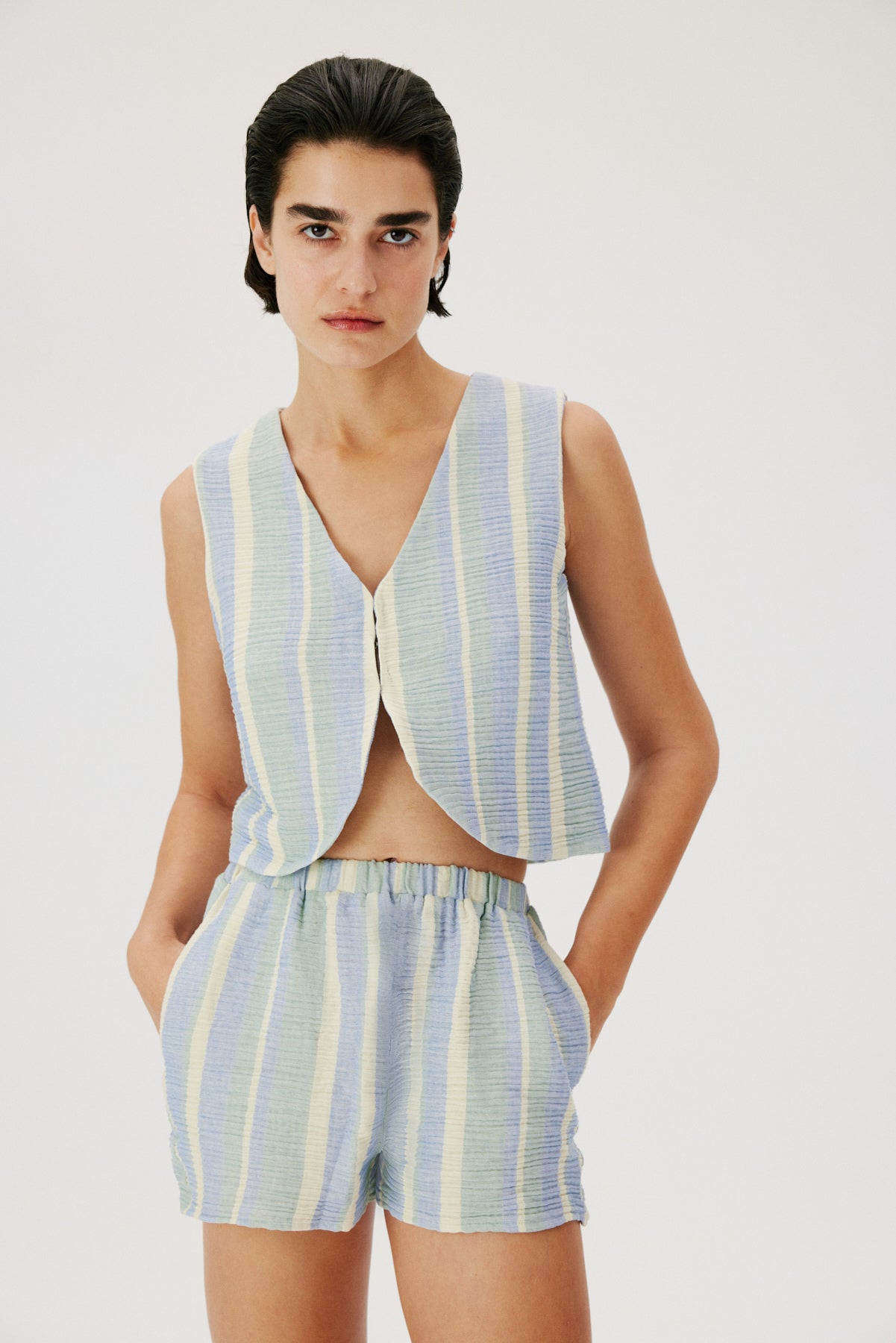 Blue Striped Vest
