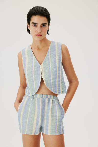 BLUE STRIPED VEST