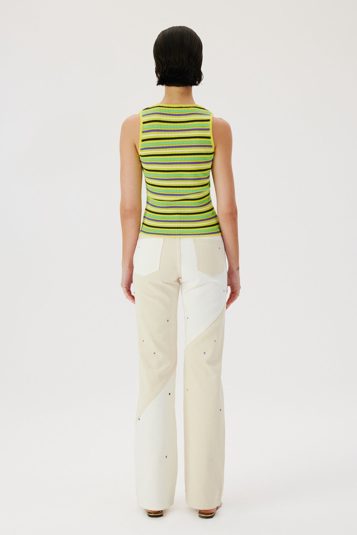 LIME STRIPE KNITTED TOP